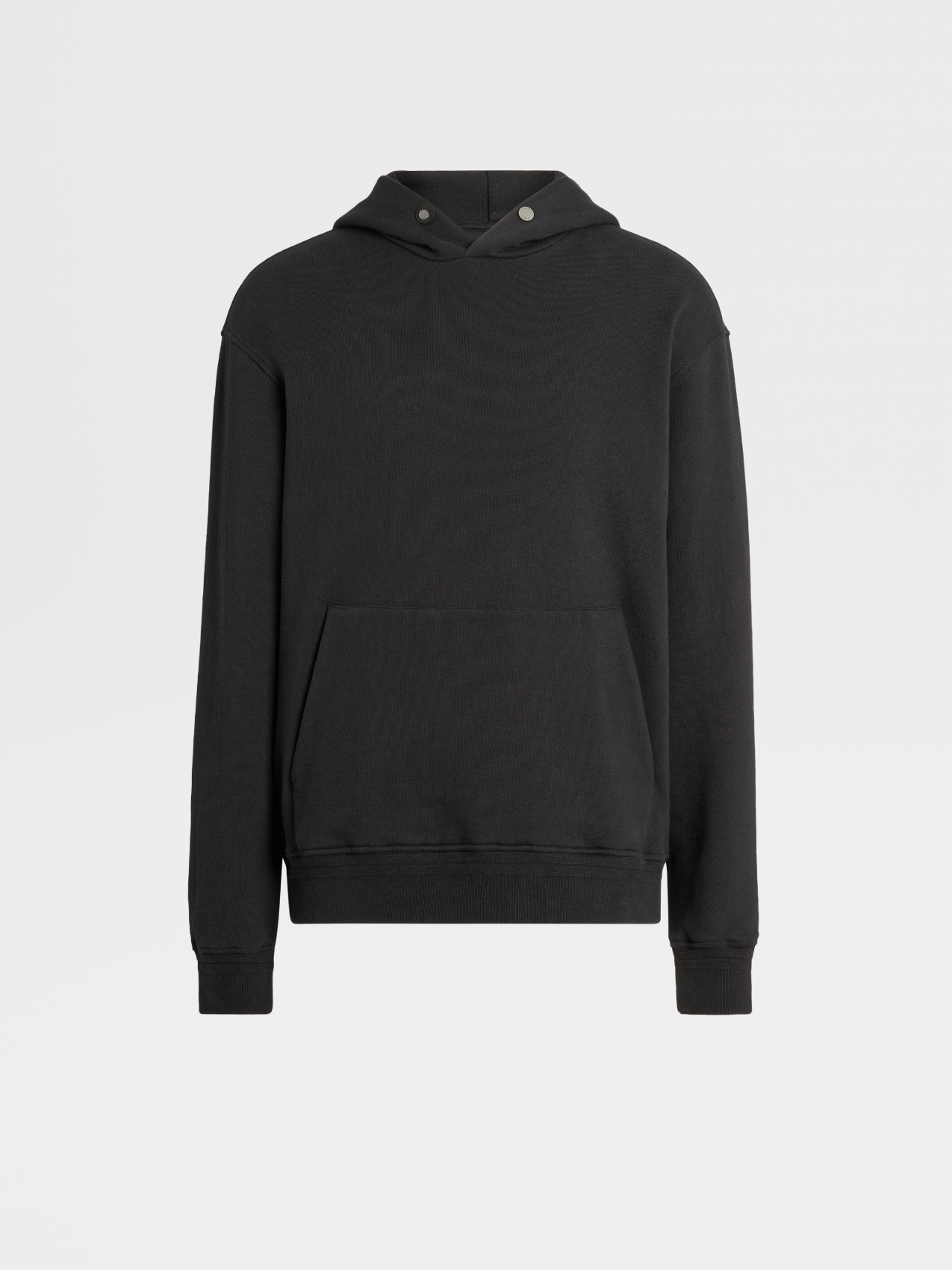 Black Cotton and Cashmere Hoodie